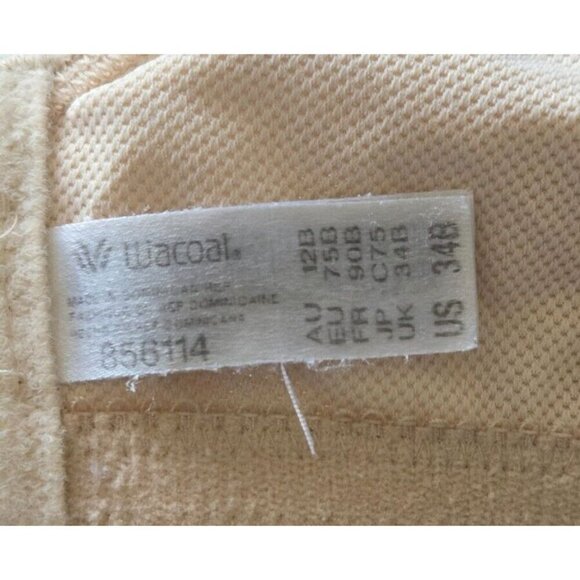 Wacoal 856114 Beige Clear Comfort Contour Low Impact Wireless Sports Bra Sz 34B - Picture 4 of 5